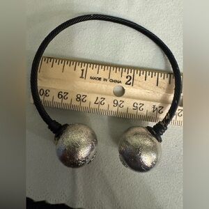 Silver-Tone Ball Metal Cable Adjustable Bracelet - Women's Jewelry